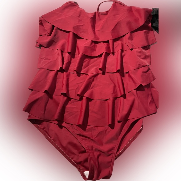 MAXMODA Ruffle Swimsuit One Piece Bathing Suits Tummy Control Flounce Swimwear - Picture 6 of 6